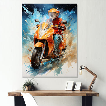 Speedy Scooter Delivery - Scooter Canvas Wall Art